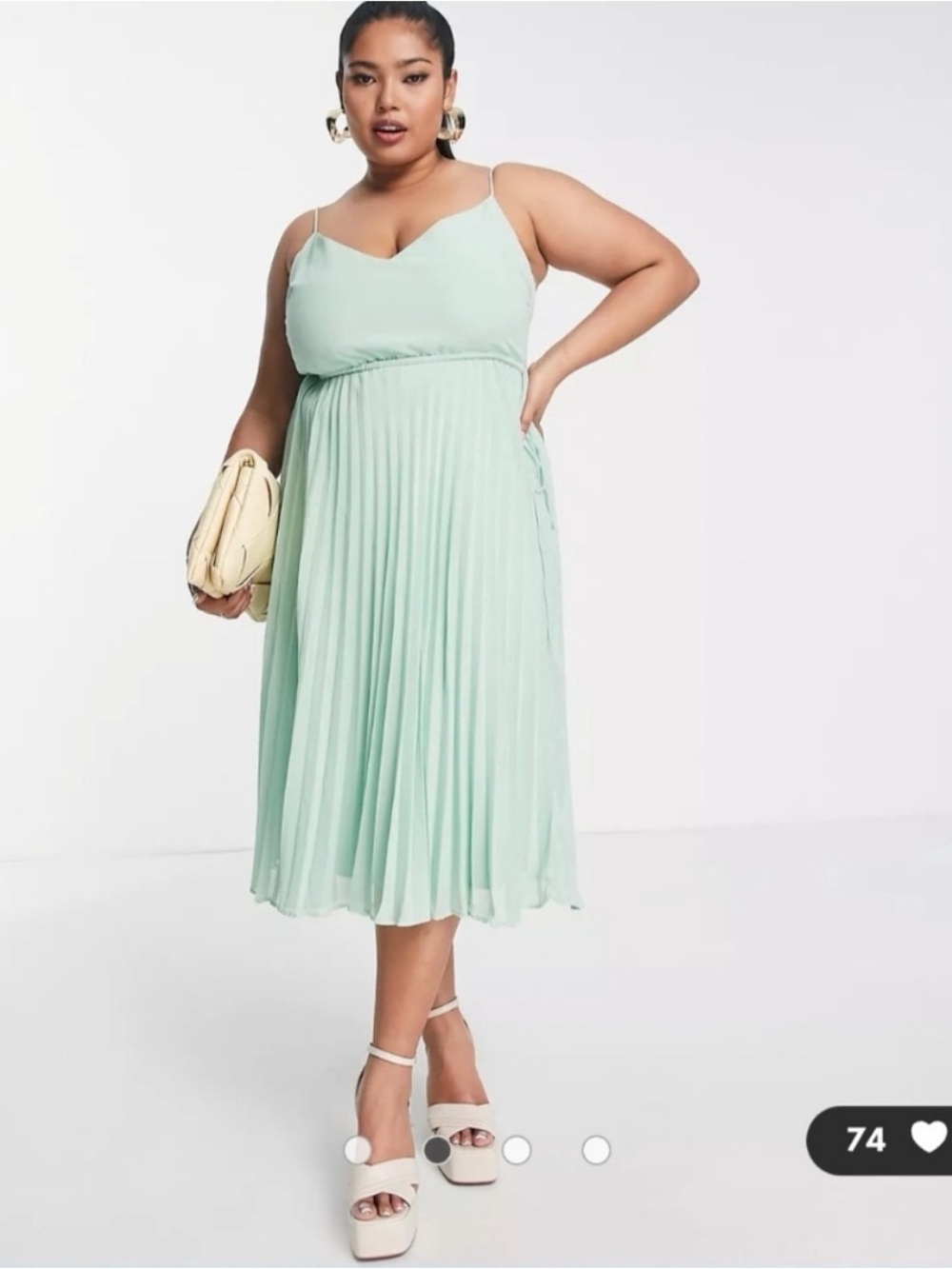 Pastel green accordion pleated dress
